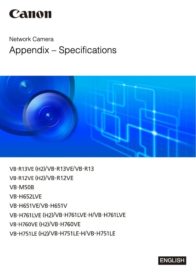 Page n°1 - Fiche technique Canon VB-R13VE