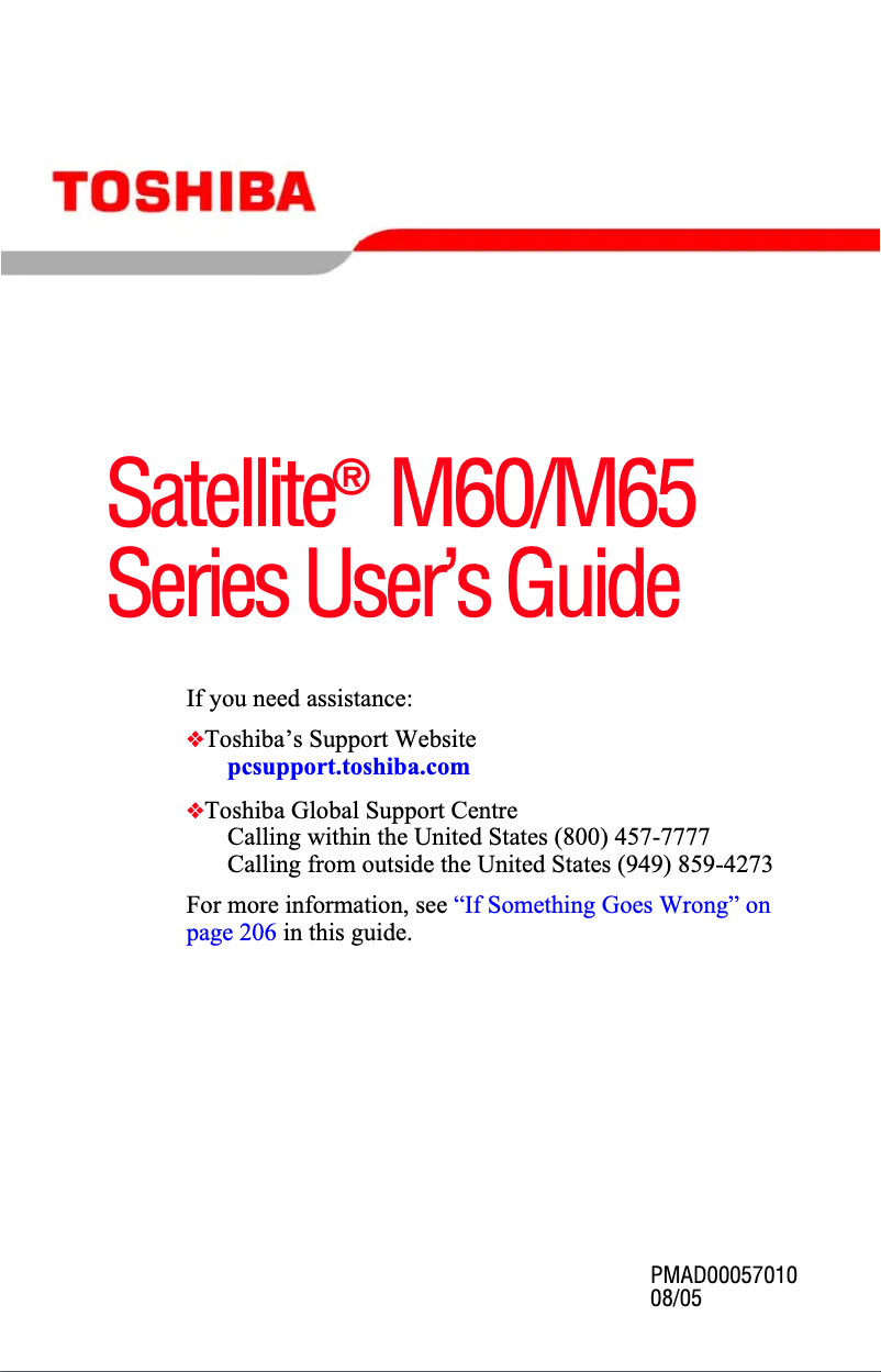 Image de la première page du manuel de l'appareil Satellite M60