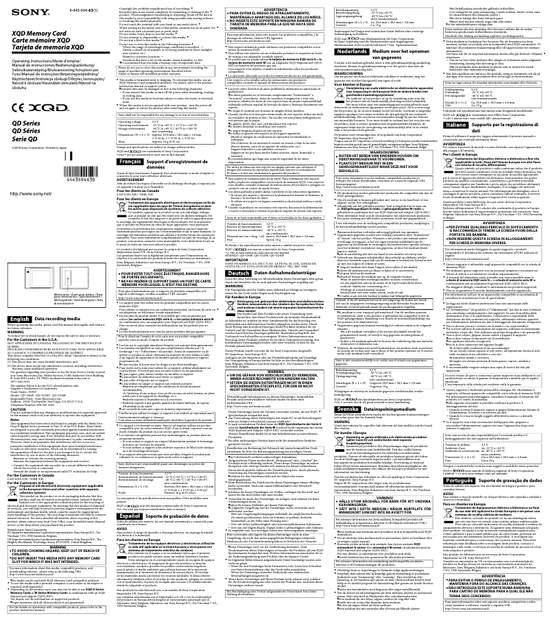 Page 1 de la notice Manuel utilisateur Sony QD-G120F