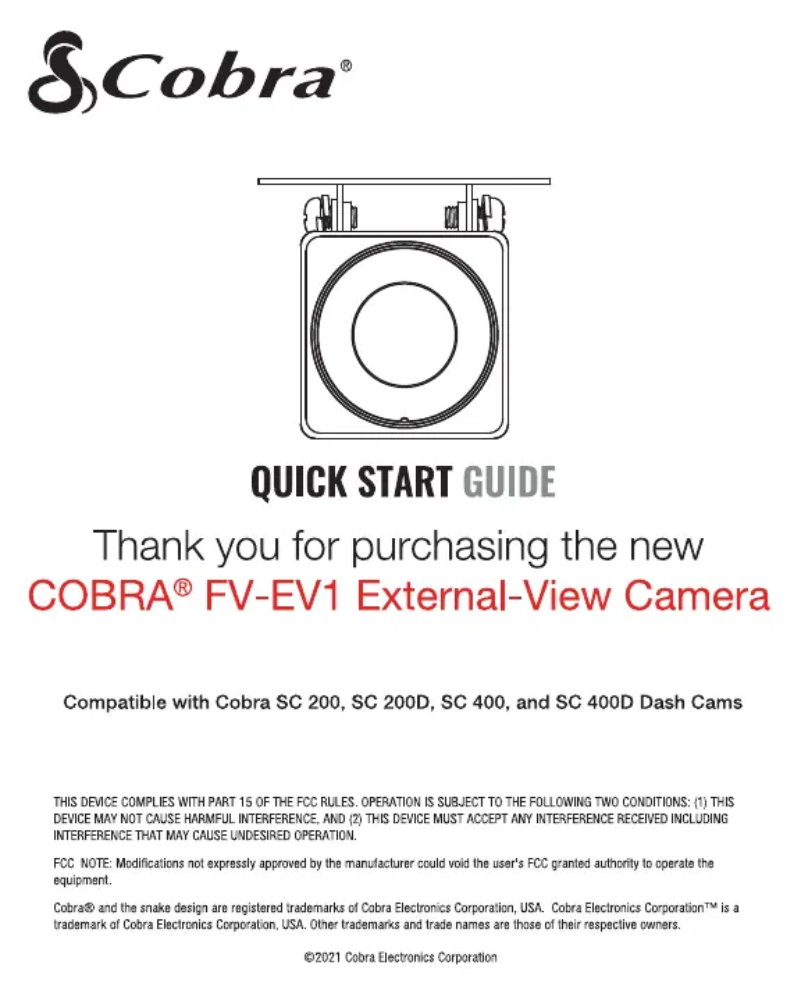 Page n°1 - Manuel utilisateur Cobra FV-EV1