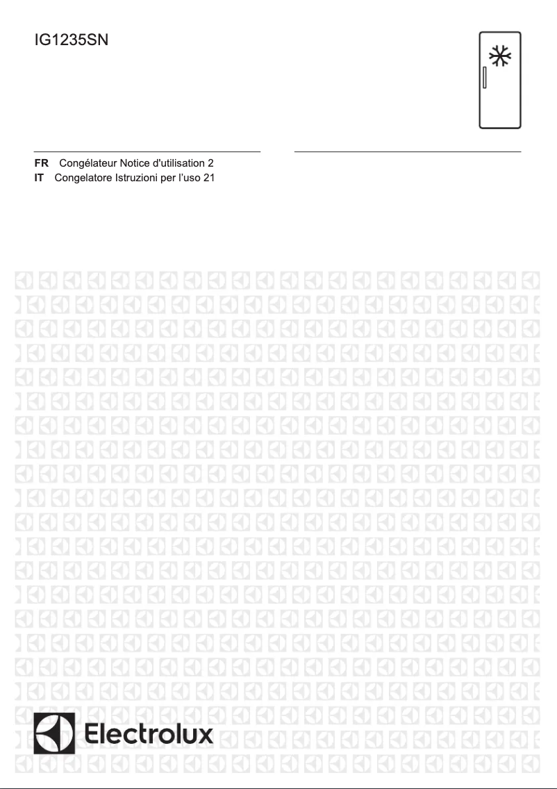 Page 1 de la notice Manuel utilisateur Electrolux IG1235SN