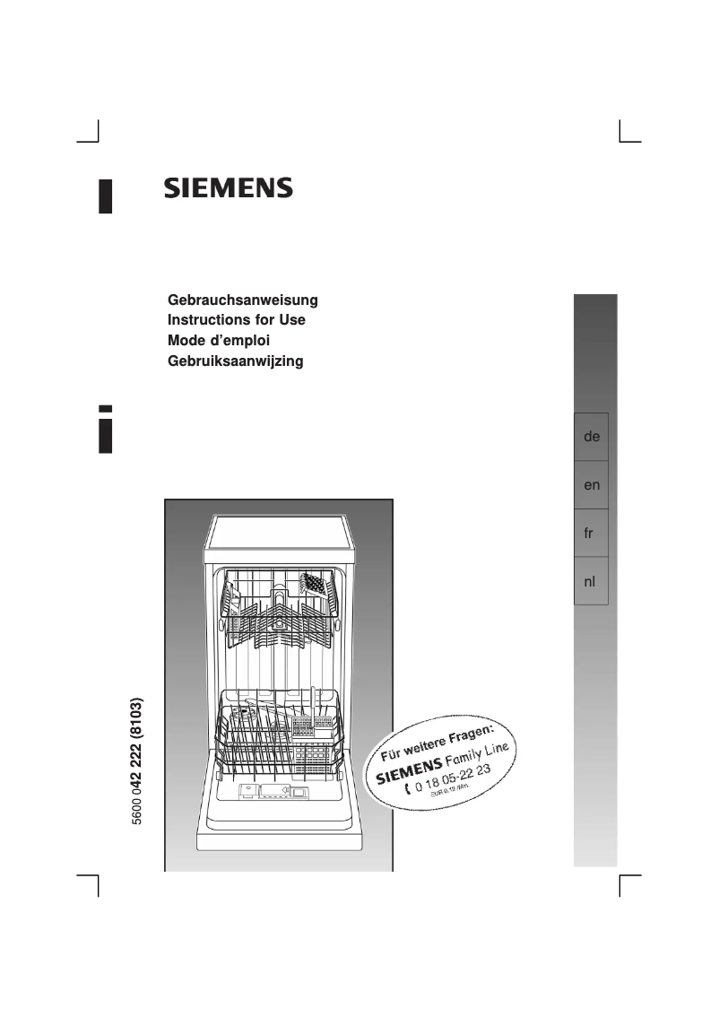 Page n°1 - Manuel utilisateur Siemens SF54661