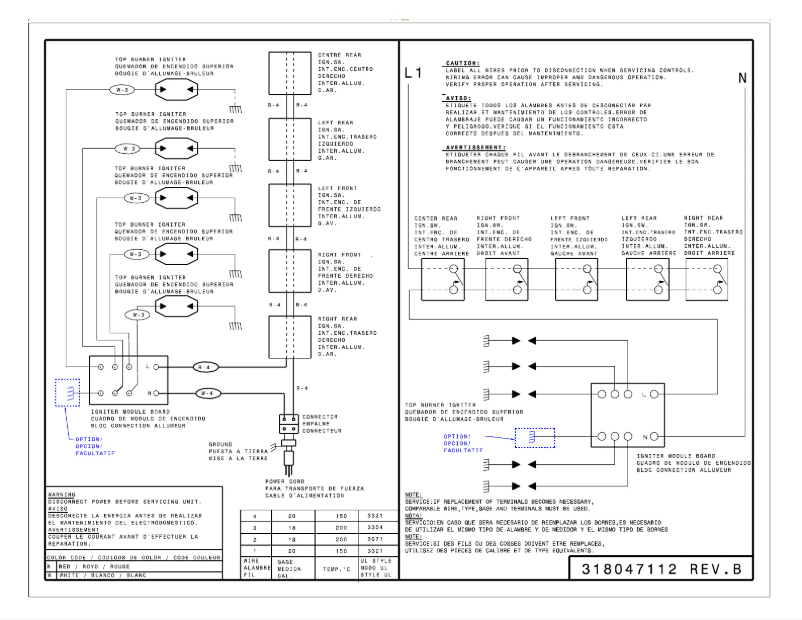 Page n°1 - Fiche technique Frigidaire FFGC3626SS