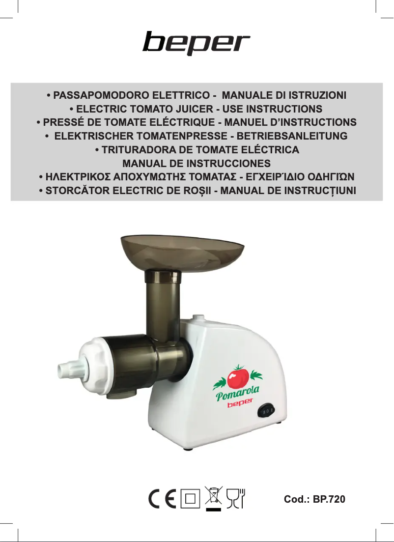 Imagen de la primera página del manual del dispositivo BP.720