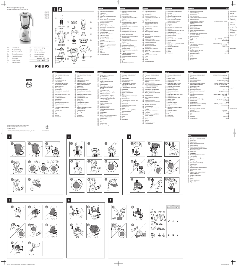 Page 1 de la notice Manuel utilisateur Philips HR2068