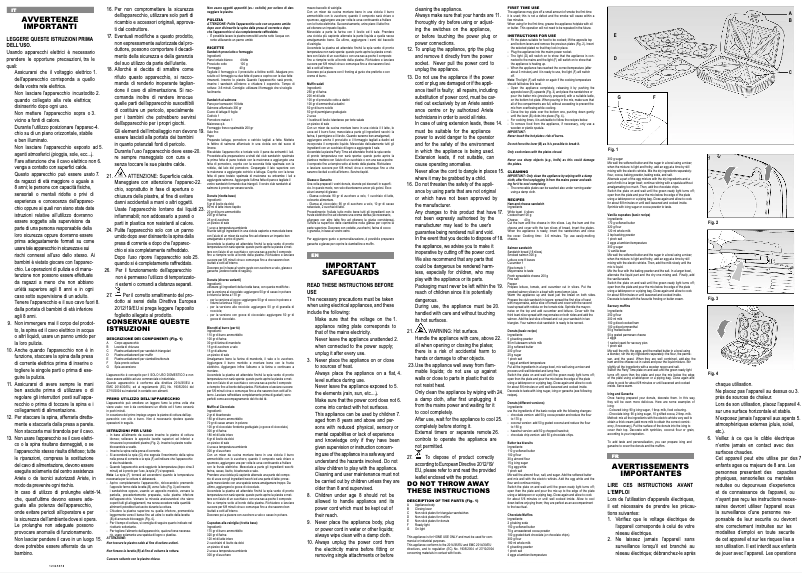 Page n°1 - Manuel utilisateur Ariete Sandwiches & Cookies Party Time 1972
