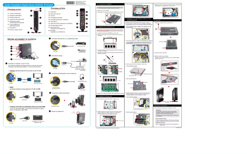 Page 1 de la notice Manuel utilisateur Shuttle XS 3501BA V3