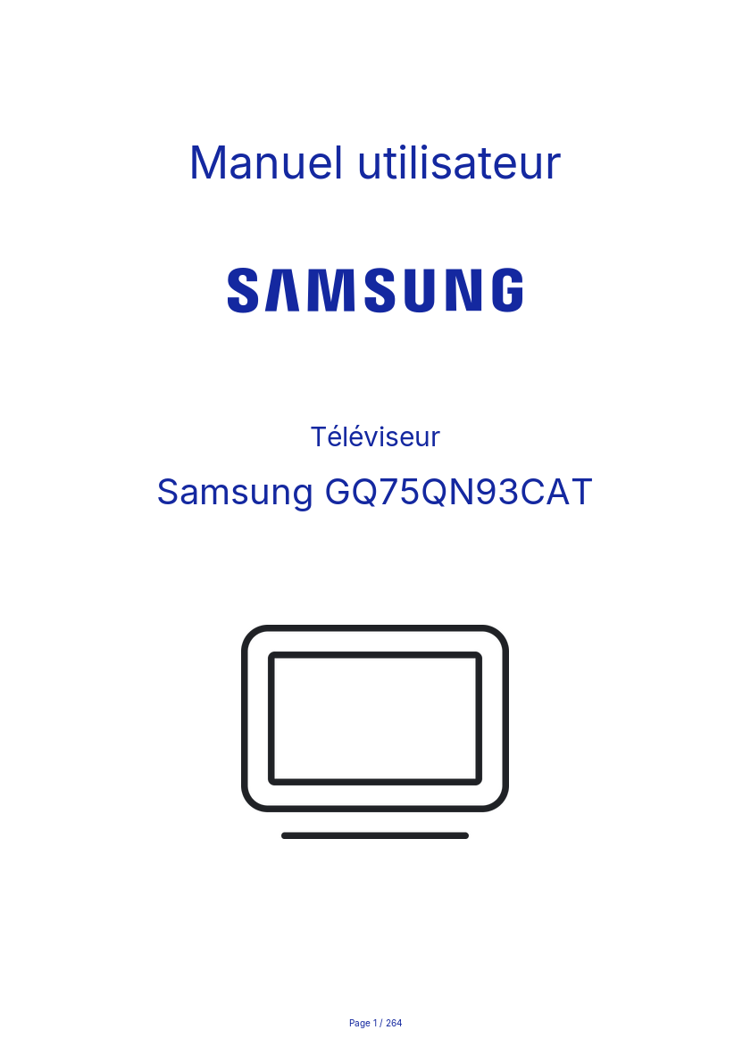 Page n°1 - Manuel utilisateur Samsung GQ75QN93CAT