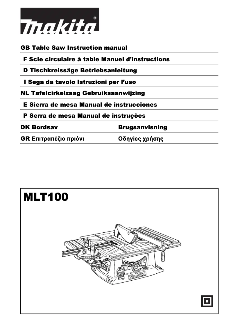 Page 1 de la notice Manuel utilisateur Makita MLT100