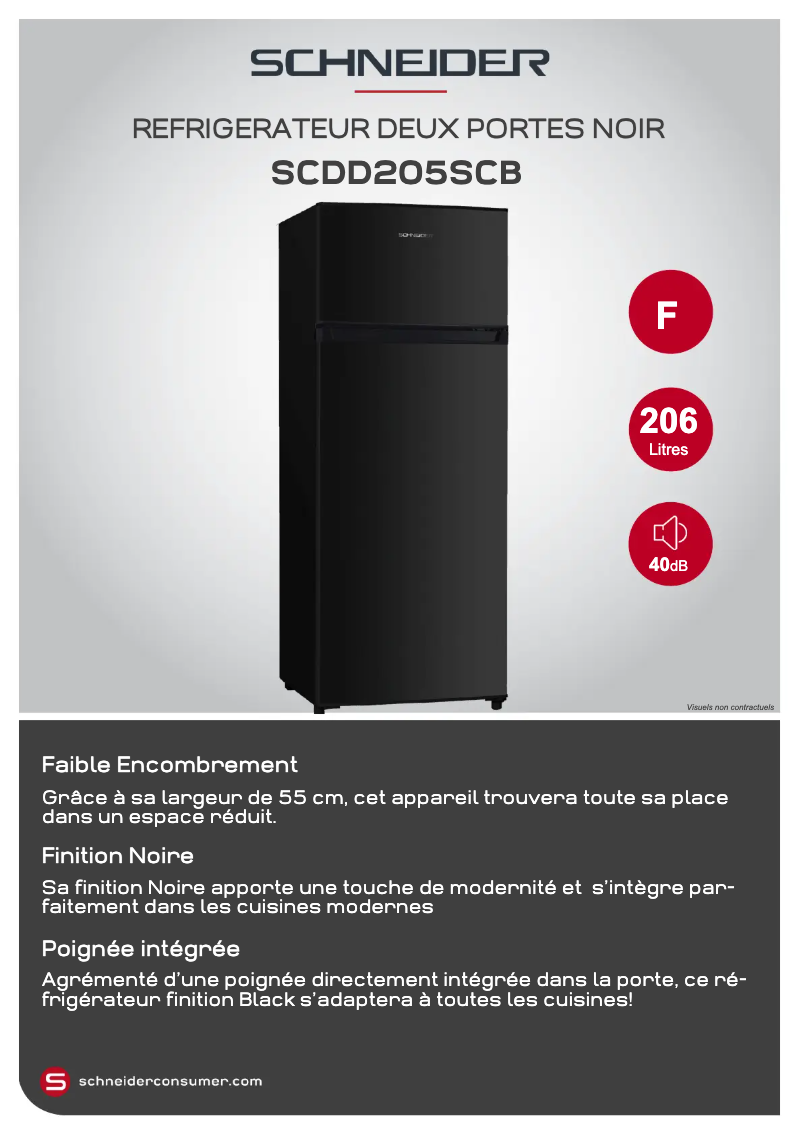 Page 1 de la notice Fiche technique Schneider SCDD205SCB