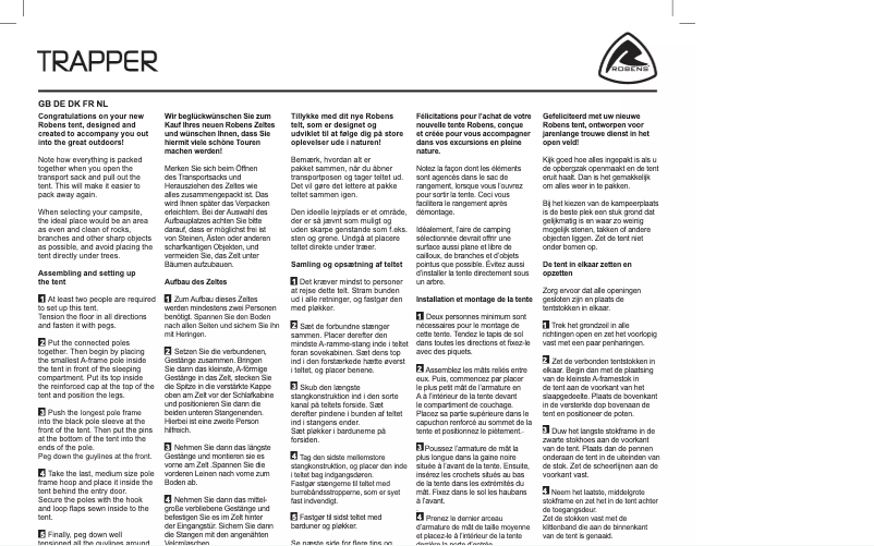 Page n°1 - Manuel utilisateur Robens Trapper