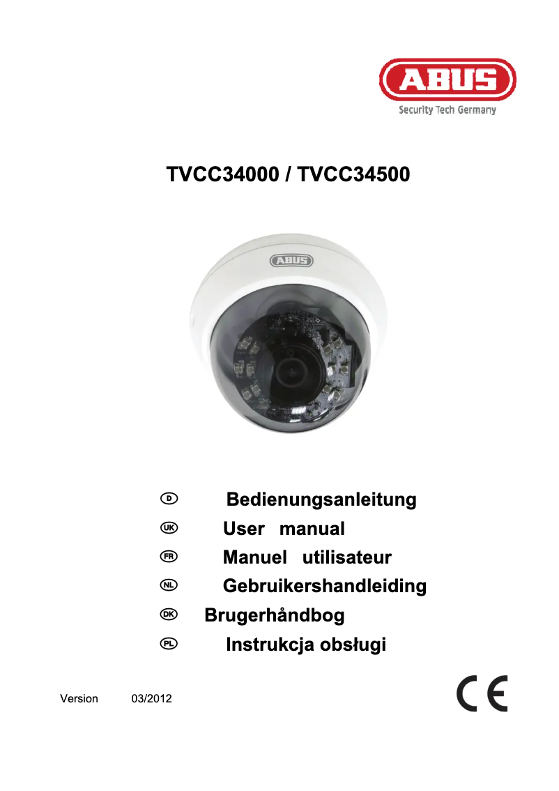 Page 1 de la notice Manuel utilisateur Abus TVCC34500
