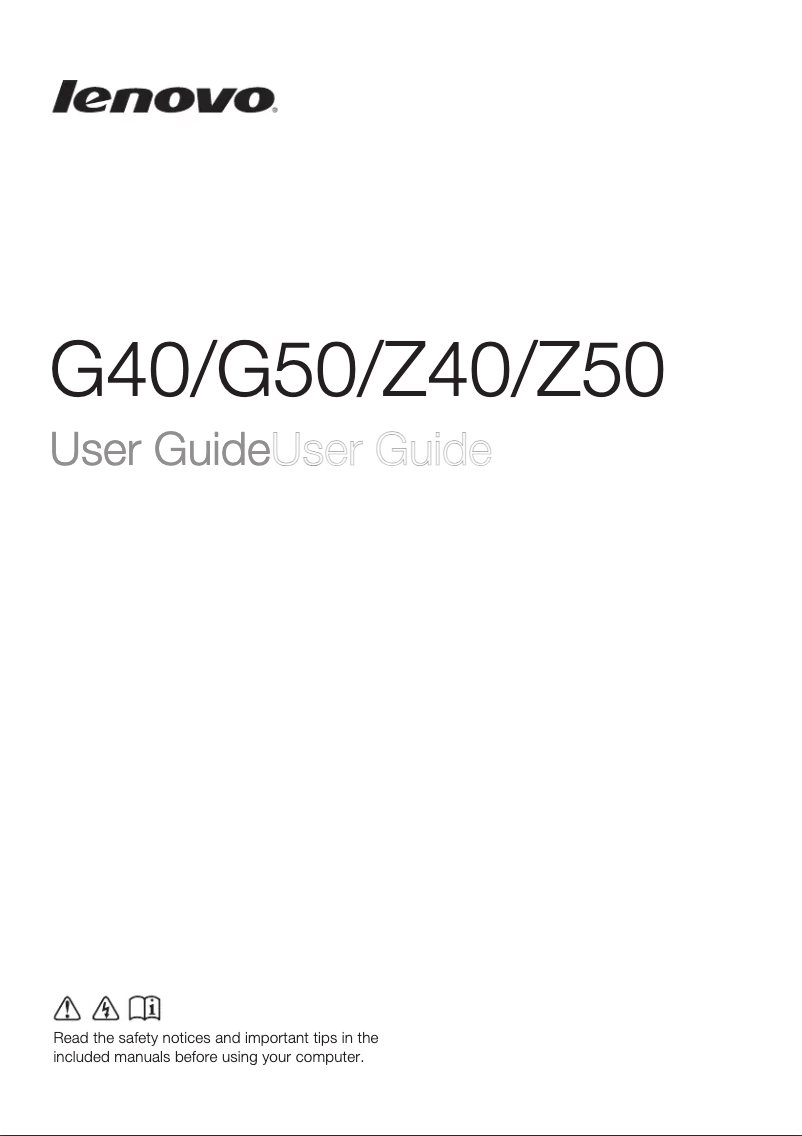 Image de la première page du manuel de l'appareil IdeaPad G40-45