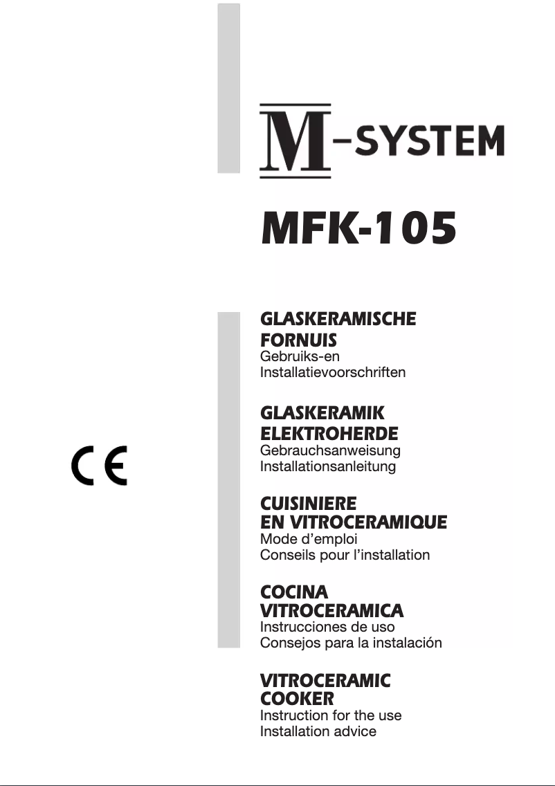 Page 1 de la notice Manuel utilisateur M-System MFTK-105