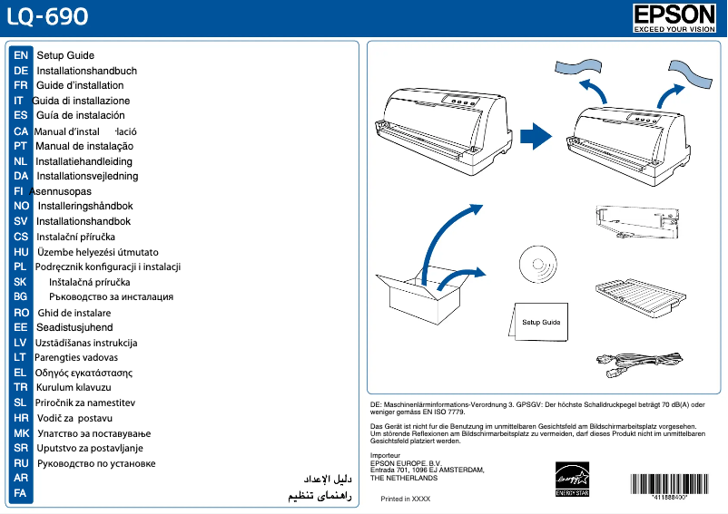 Page 1 de la notice Manuel utilisateur Epson LQ-690