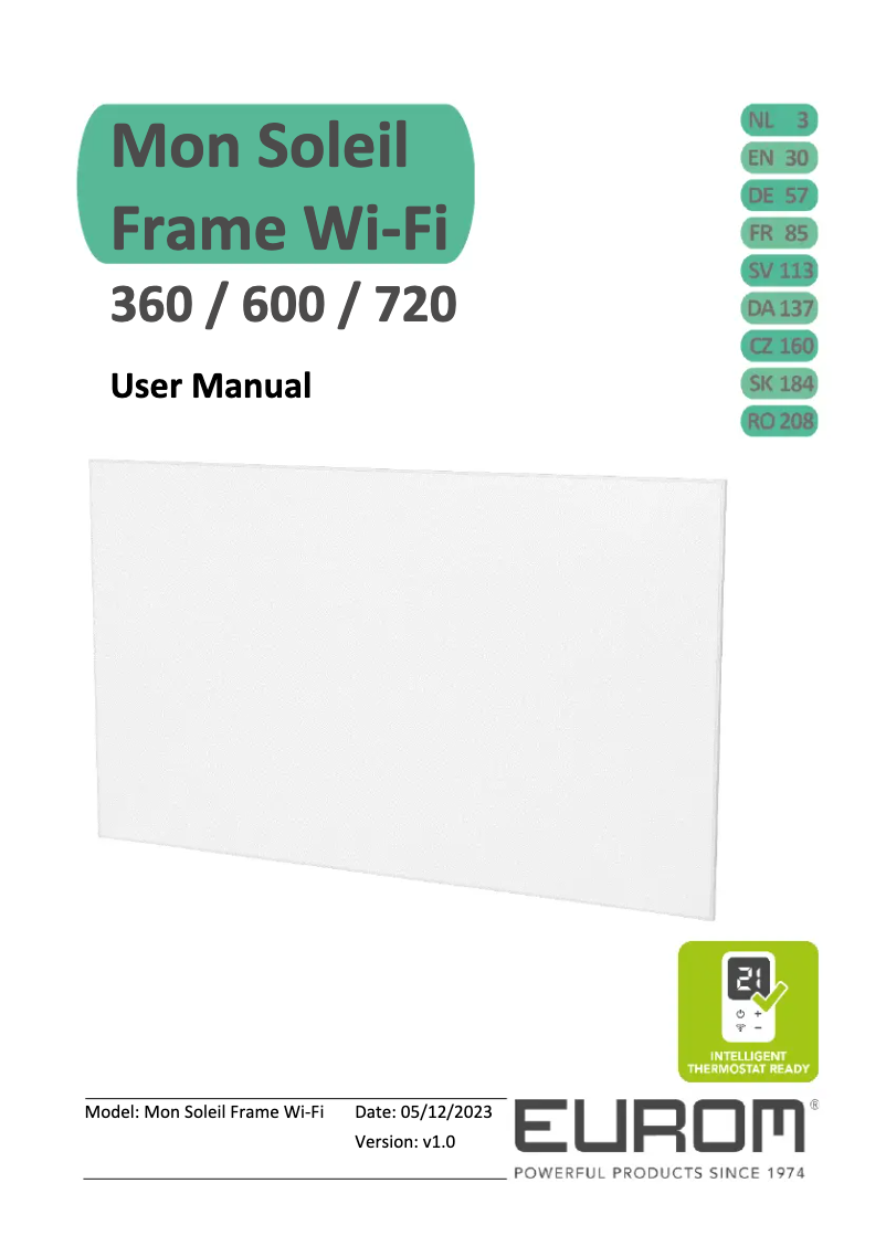 Image de la première page du manuel de l'appareil Mon Soleil Frame 600 Wifi