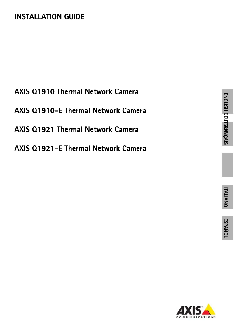 Page 1 de la notice Manuel utilisateur Axis Q1921