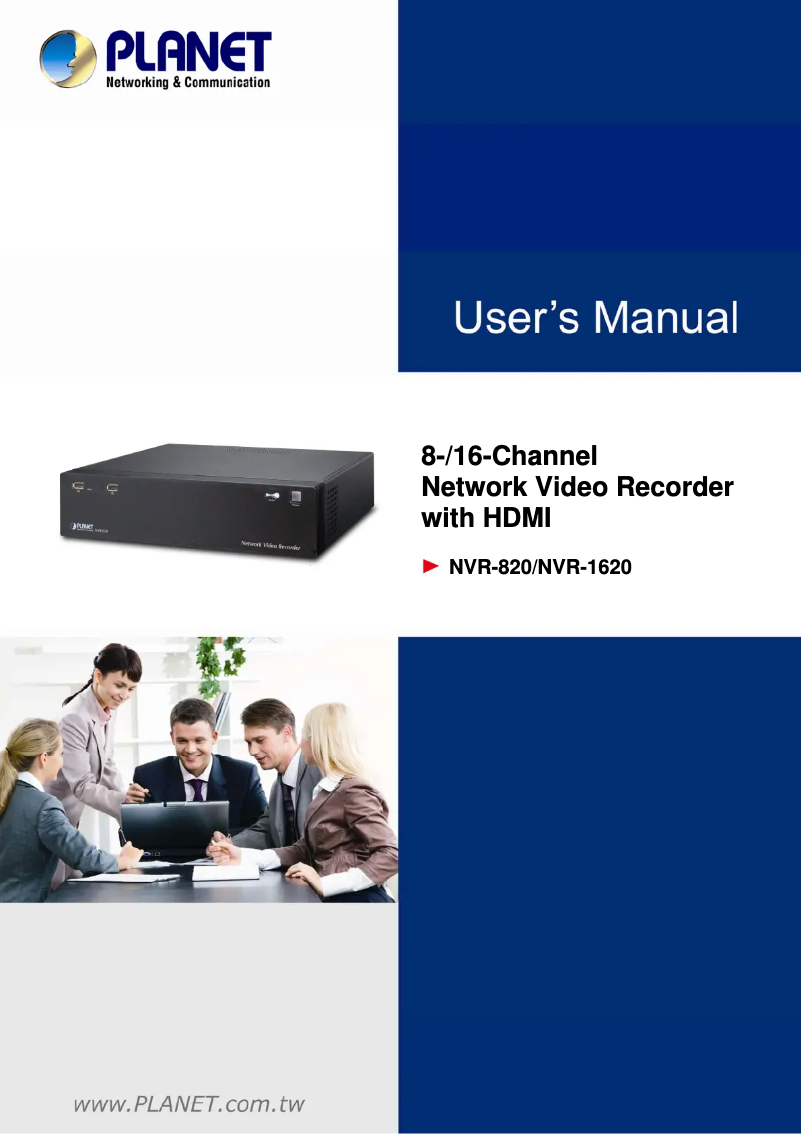 Image de la première page du manuel de l'appareil NVR-820