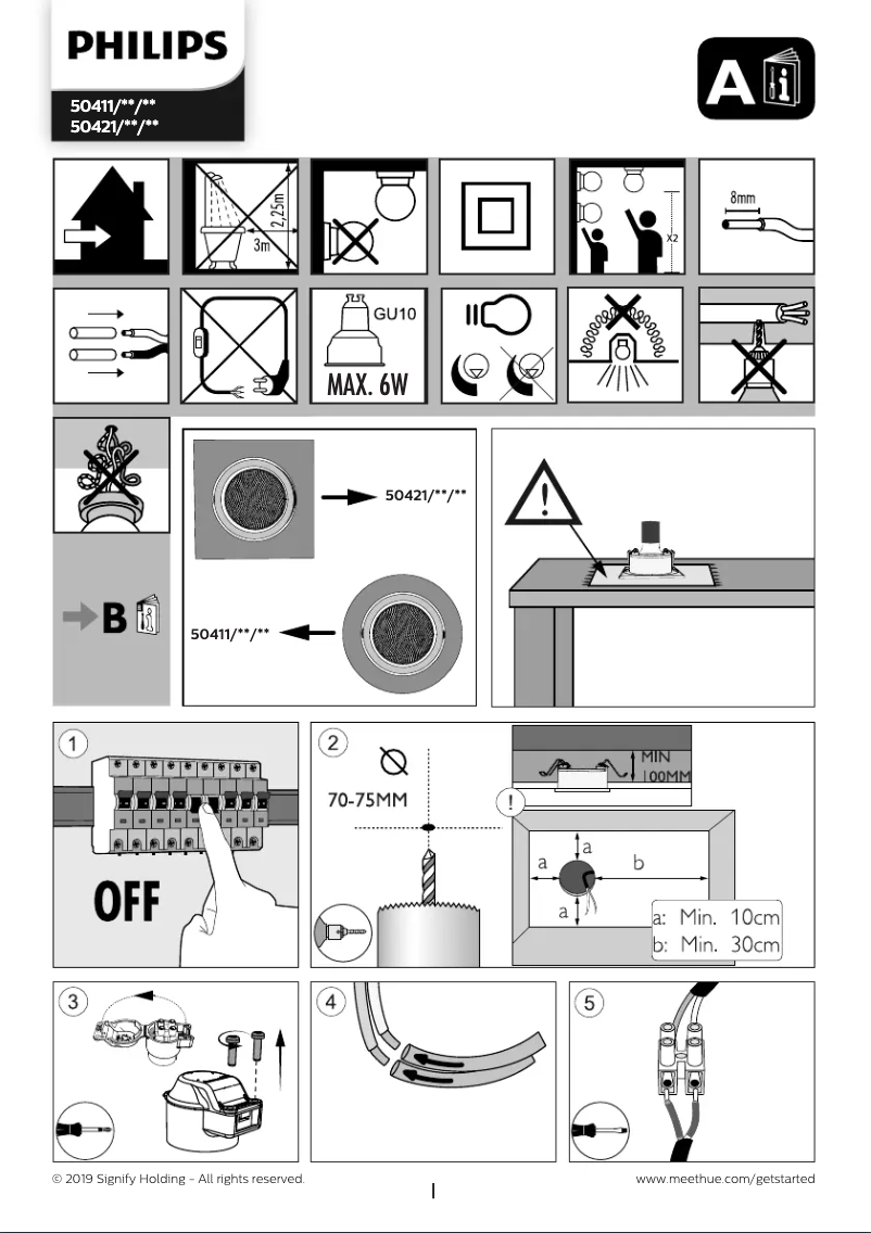 Page 1 de la notice Manuel utilisateur Philips Hue Milliskin