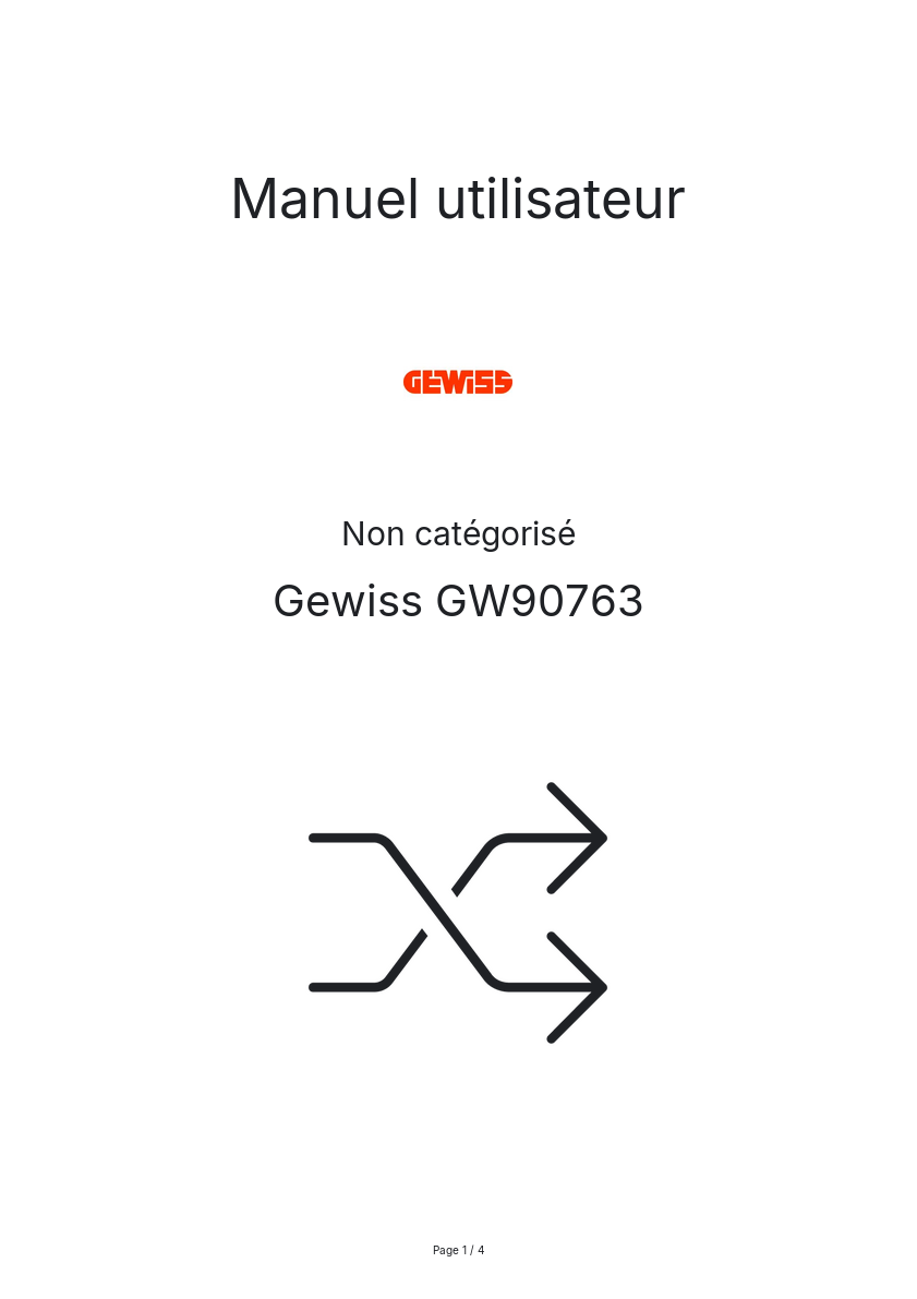 Image de la première page du manuel de l'appareil GW90763