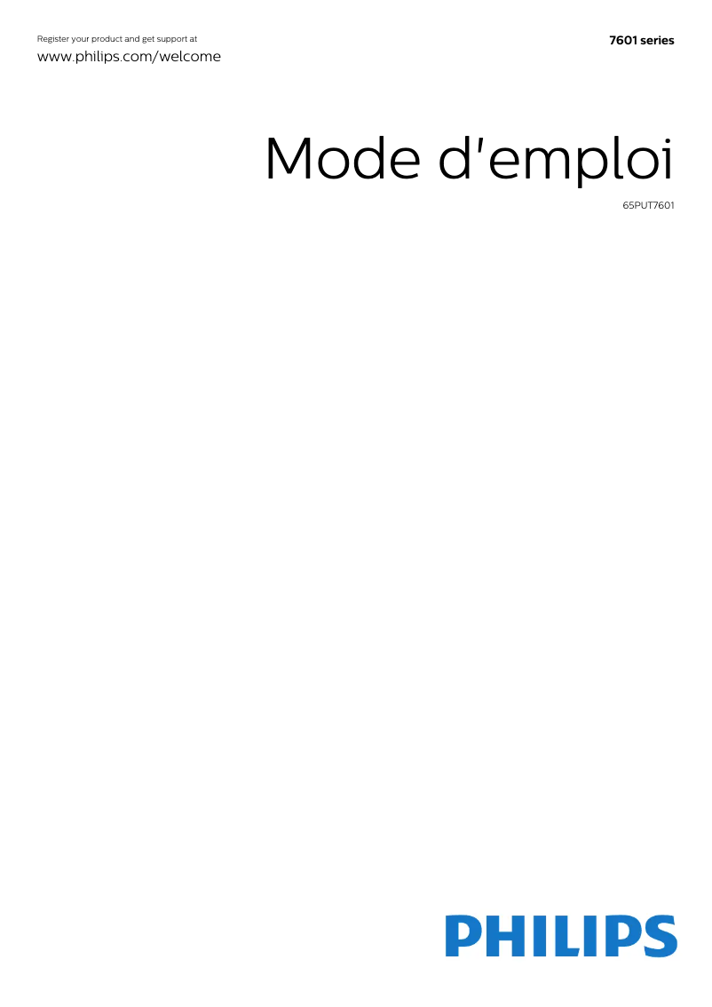 Image de la première page du manuel de l'appareil 7000 series 65PUT7601