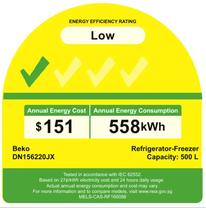 Page n°1 - Label énergétique Beko DN156220JX