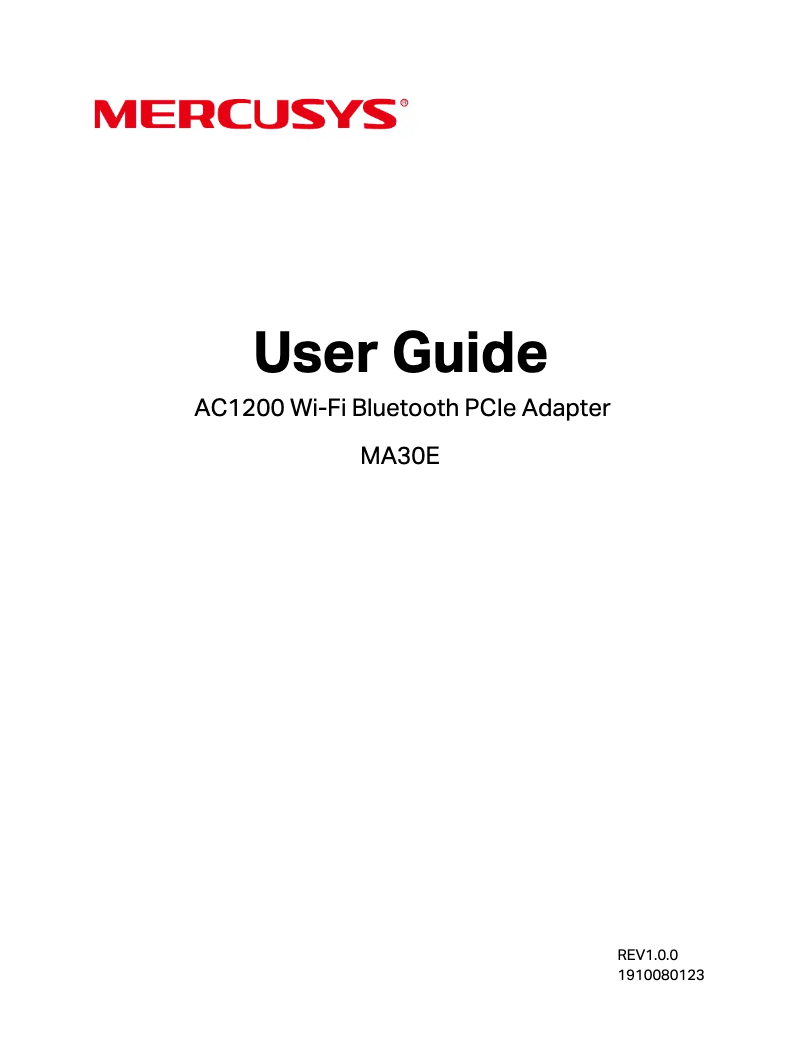 Page 1 de la notice Manuel utilisateur Mercusys MA30E