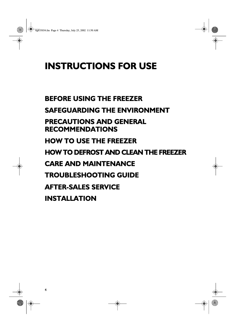 Image de la première page du manuel de l'appareil GKEA 291 Optima plus