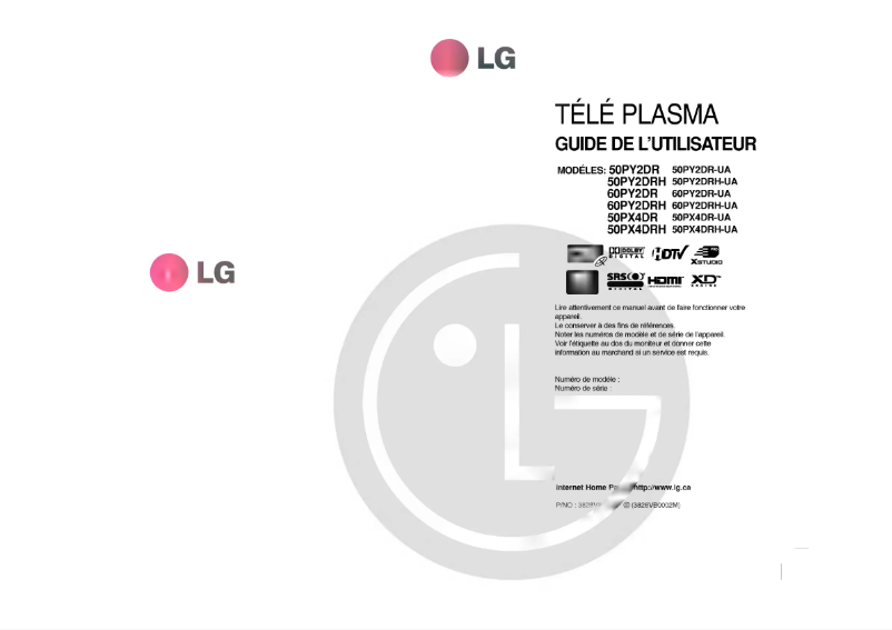 Page n°1 - Manuel utilisateur LG 60PY2DR