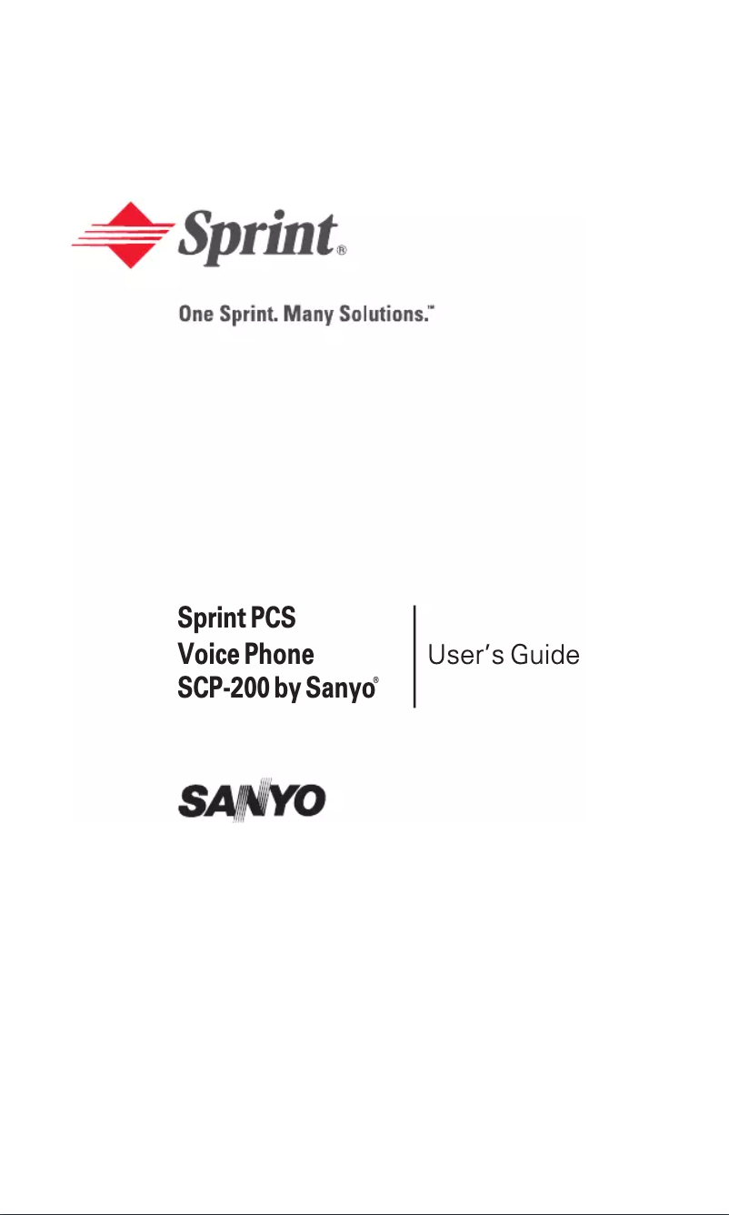 Page n°1 - Manuel utilisateur Sanyo SCP-200
