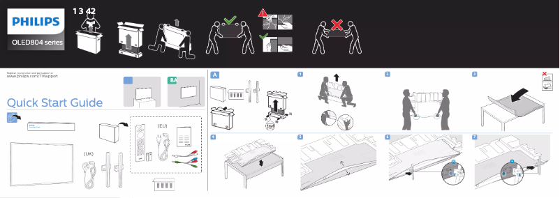 Page 1 de la notice Guide de démarrage rapide Philips 65OLED804