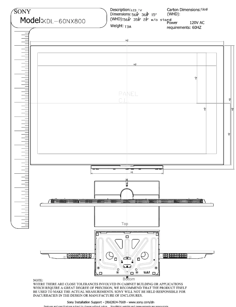 Image de la première page du manuel de l'appareil Bravia KDL-60NX800