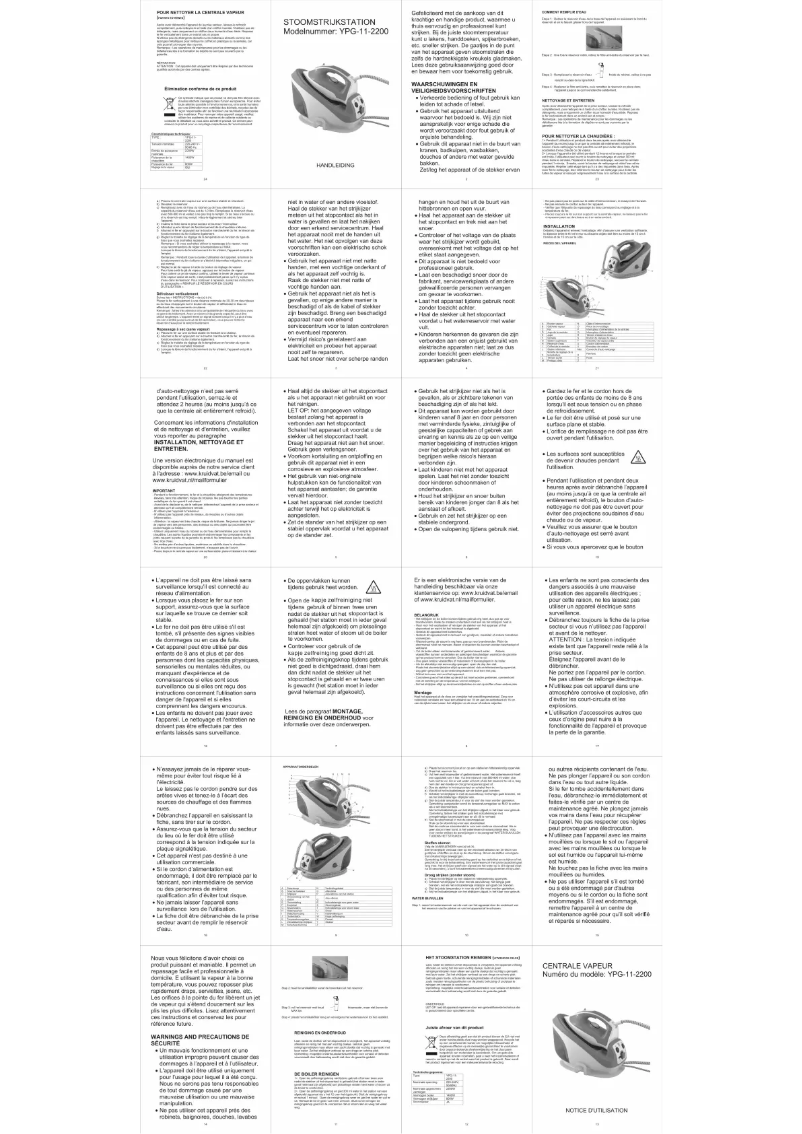 Page n°1 - Manuel utilisateur Watshome YPG-11-2200