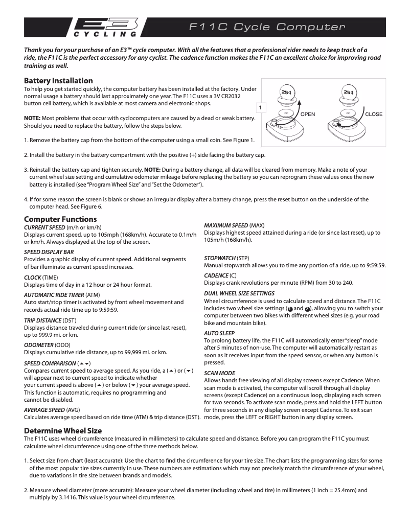 Page 1 de la notice Manuel utilisateur E3 F11C