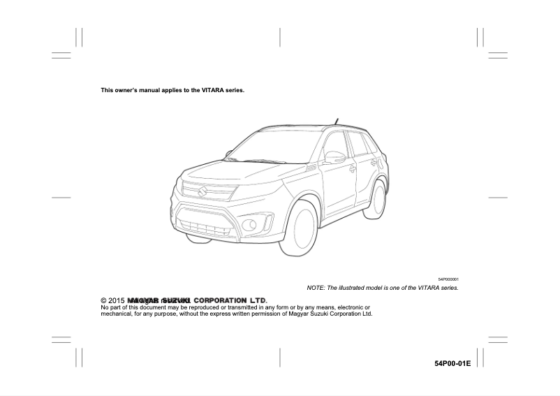 Page 1 de la notice Manuel utilisateur Suzuki Vitara (2015)