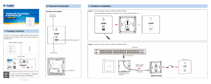 Page 1 de la notice Manuel utilisateur Planet WDAP-W750E