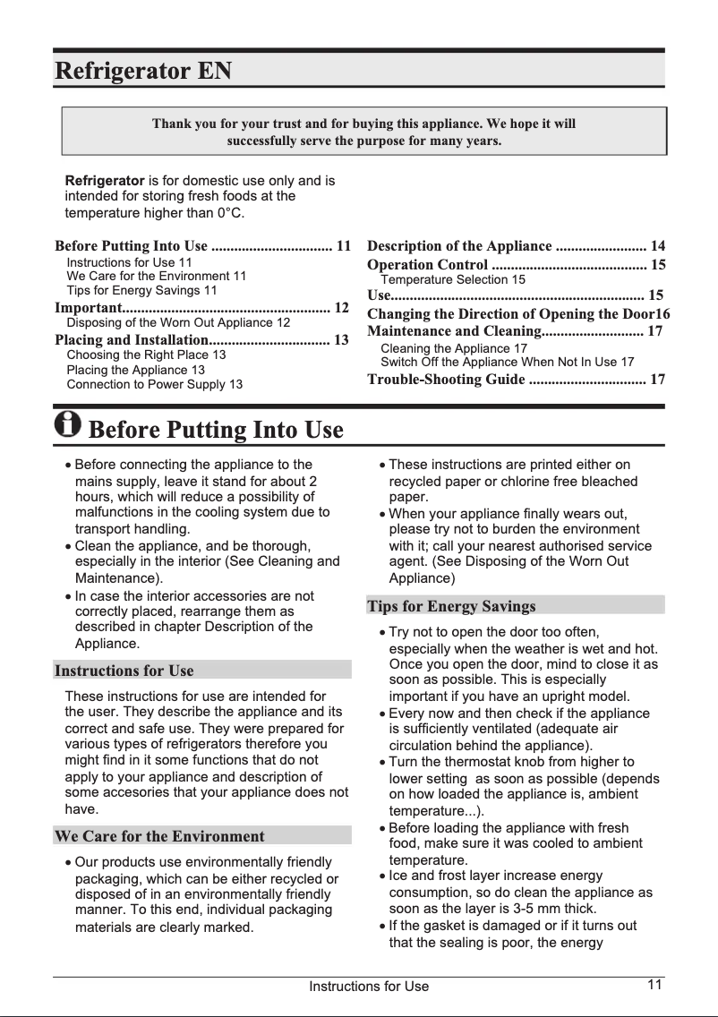 Page n°1 - Manuel utilisateur Gorenje R3145W