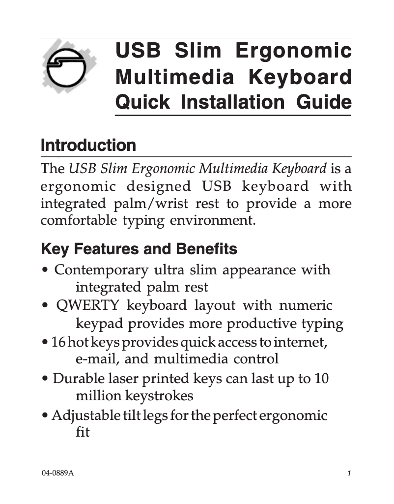 Page 1 de la notice Manuel utilisateur Siig JK-US0812-S1