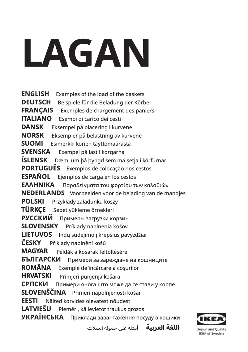 Page 1 de la notice Manuel utilisateur Ikea LAGAN 405.089.97
