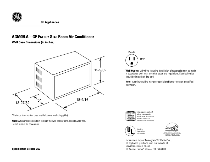 Image de la première page du manuel de l'appareil AGM05LA
