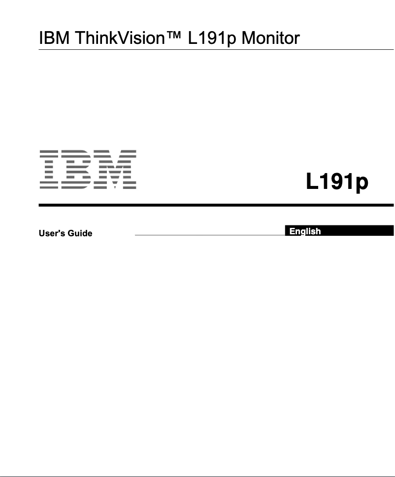 Image de la première page du manuel de l'appareil ThinkVision L191