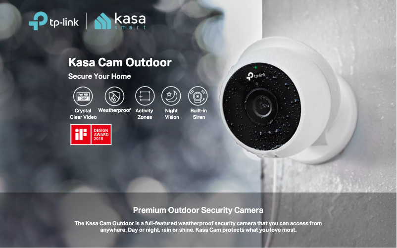 Image de la première page du manuel de l'appareil Kasa Cam Outdoor KC200