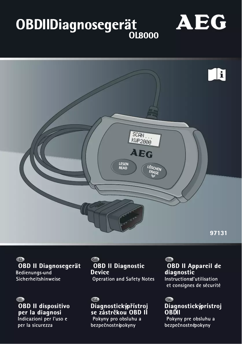 Image de la première page du manuel de l'appareil OBD II