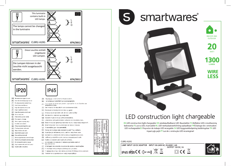 Imagen de la primera página del manual del dispositivo CLBR2-A20G