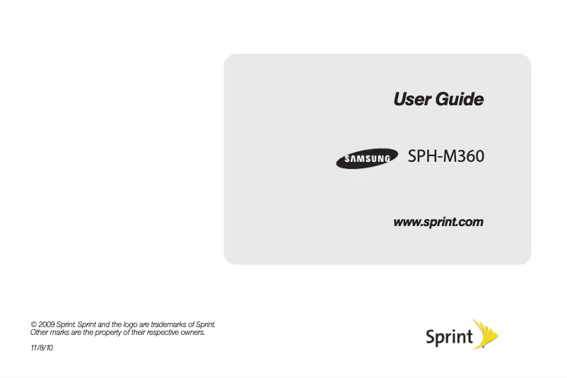 Page 1 de la notice Manuel utilisateur Samsung SPH-M360