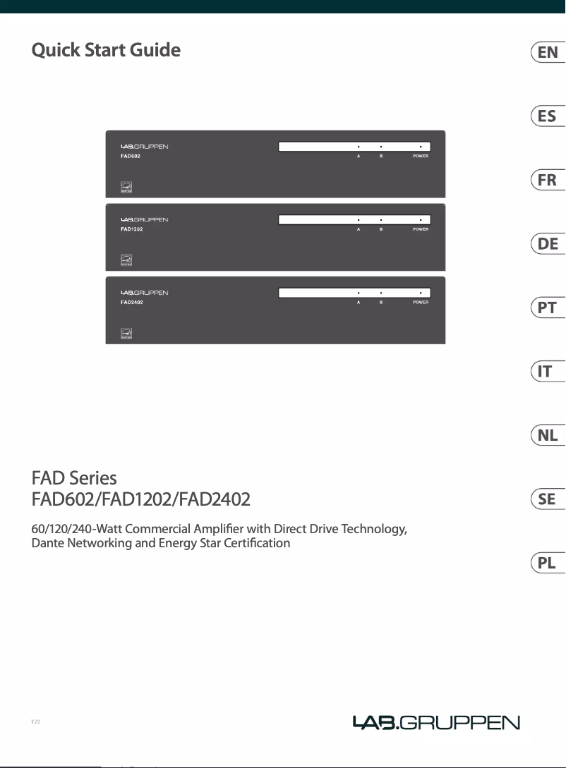 Image de la première page du manuel de l'appareil FAD1202