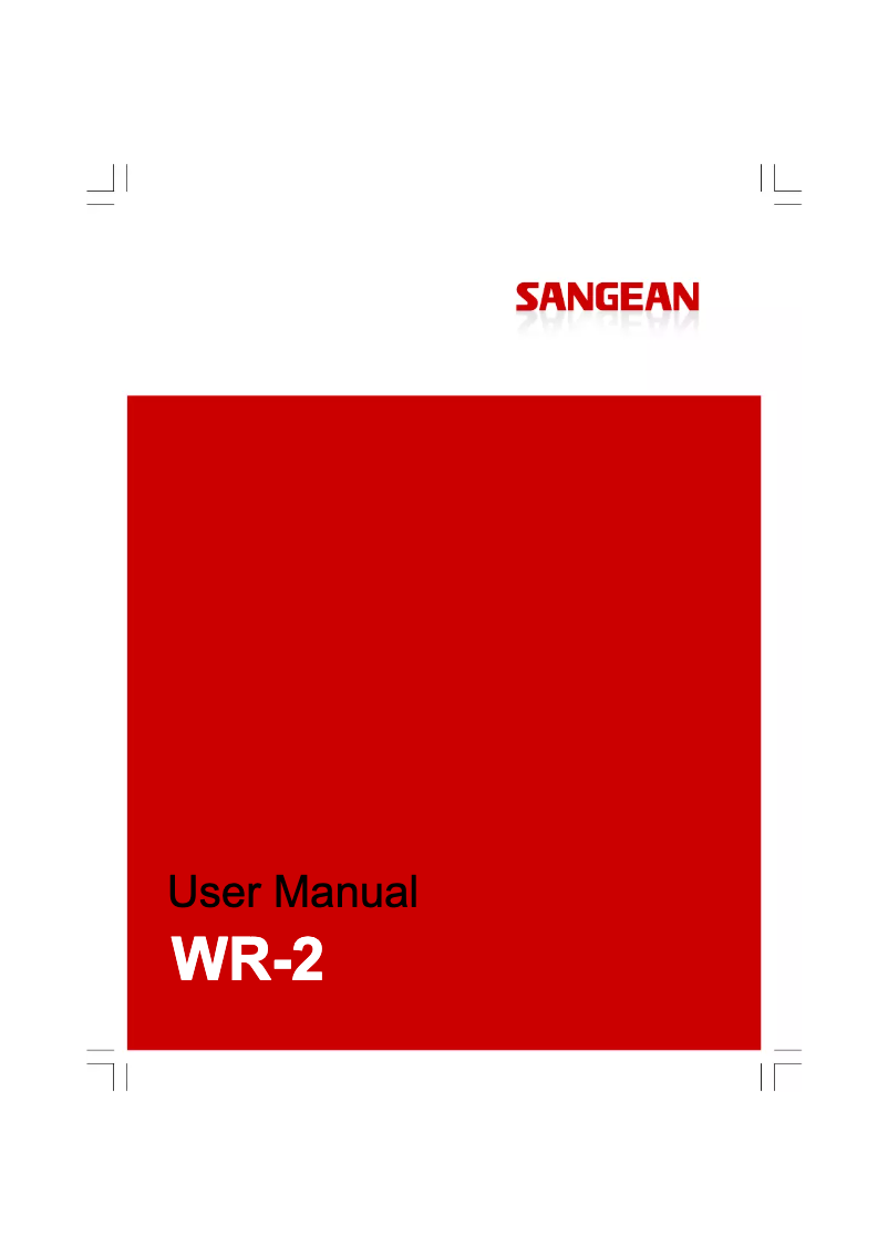 Page 1 de la notice Manuel utilisateur Sangean WR2