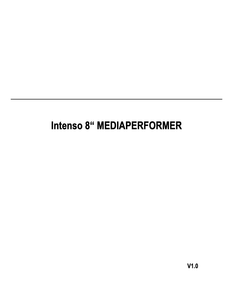 Image de la première page du manuel de l'appareil Media Performer