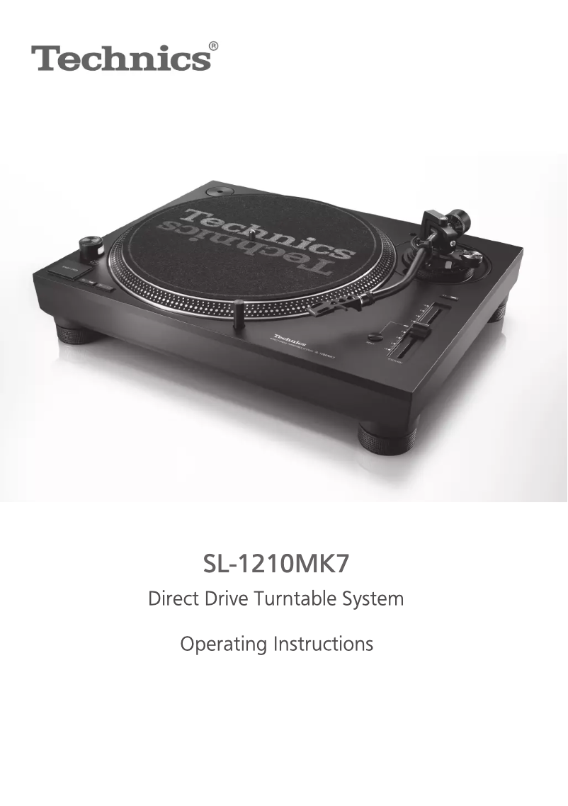 Page 1 de la notice Manuel utilisateur Technics SL-1210MK7