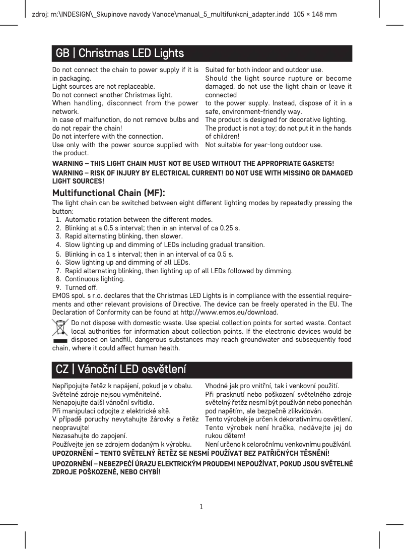 Page 1 de la notice Manuel utilisateur Emos D4AM10